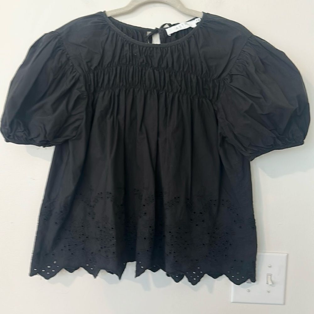 ASTR Black Peasant Style Women’s Blouse XL